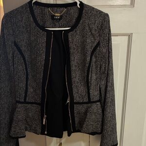 DKNY Women's Charcoal and Black Blazer